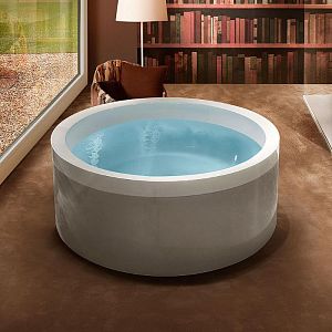 Gruppo Treesse EOS 160 Ванна 160xh64см,, модель VTL со сливной колонкой с панелями для установки в центре, цвет: белый фото