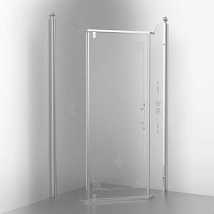 Душевая кабина Migliore Diadema Penta угловая 90x90xH203см, дверь распашная 74 см (SX-DX) стекло прозрачное/декор 24163 фото
