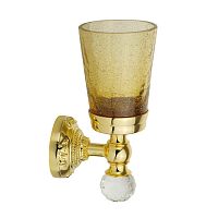Cтакан настенный Migliore Cristalia, стекло/золото/Swarovski 16820 фото