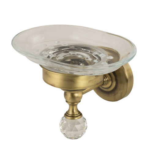 Mыльница Migliore Amerida настенная, стекло/бронза/Swarovski 16556