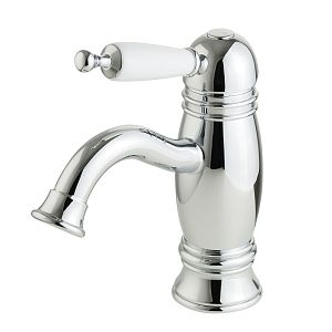 Смеситель для раковины Migliore Oxford монокомандный, ручка (сверху) белая, хром 19135 фото