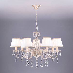 Подвесная люстра Eurosvet 3637/7 белый с золотом/прозрачный хрусталь Strotskis фото