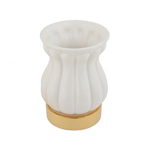 Стакан Migliore Olivia настольный, керамика белая, золото 17476 фото