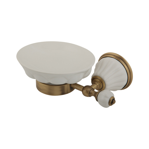 Mыльница Migliore Olivia настенная, керамика белая, бронза 17415