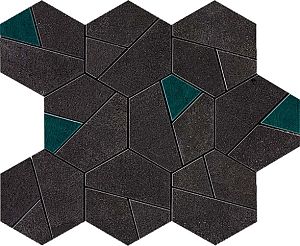 Мозаика AN7A Boost Tarmac Mosaico Hex Jade 25x28.5 фото