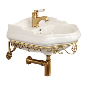 Комплект консоль Migliore Bella подвесная 55 см ажурная, раковина керамика белая 31217 фото