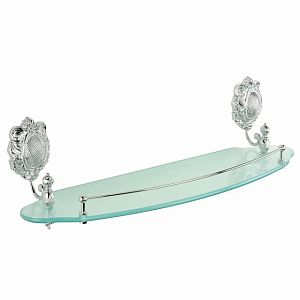 Полка c галереей Migliore Cleopatra, L55 см, стекло матовое/хром 16664 фото