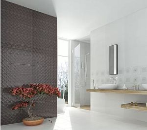 Керамогранит Flavia 518 Wall Circle Decor Brown Glossy 300x900 фото