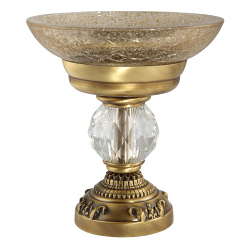 Mыльница Migliore Cristalia настольная, стекло/бронза/Swarovski 16759