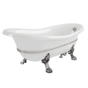 Ванна Migliore Bella 170x81xH74 см на лапах "Leone" Standart, белая, слив/перелив хром 26990 фото