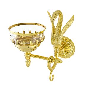 Мыльница Migliore Luxor настенная, хрусталь декор золото/золото 26116 фото