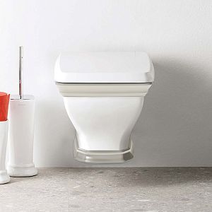 Artceram Civitas Унитаз подвесной 36х54 см, в комплекте с крепежом, цвет: белый глянцевый, декор: Platinum stripe фото