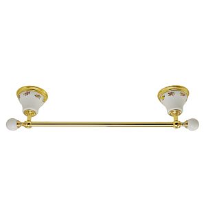 Полотенцедержатель Migliore Provance L40 см, керамика с декором/золото 17707 фото