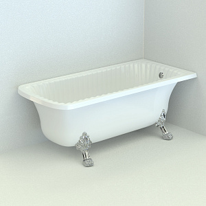 Ванна Migliore Olivia Ang 174x80хH66 см белая, на лапах "Leone" Lux в угол, слив/перелив хром 25448 фото