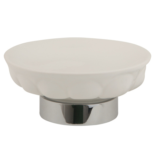 Mыльница Migliore Olivia настольная, керамика белая, хром 17478