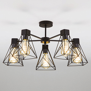 Люстра на штанге Eurosvet 70107/5 черный фото