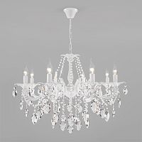 Подвесная люстра Eurosvet 10108/8 белый/прозрачный хрусталь Strotskis фото