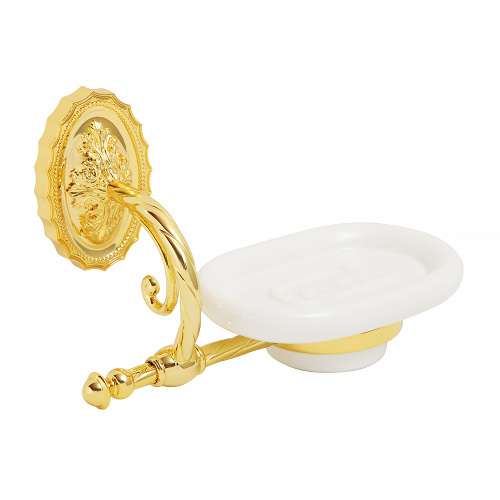 Мыльница Migliore Edera настенная, керамика/золото 16943