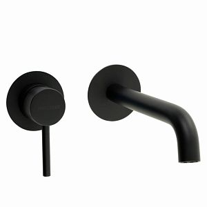 Смеситель для раковины Migliore Fortis монокомандный скрытого монтажа настен. на 2 отверстий, донный клапан "click-clack", черный матовый 31549 фото