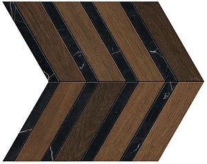 Мозаика Atlas Concorde AOYI Heartwood Moka Marble Chevron 29,4x28,7 фото