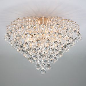 Накладная люстра Eurosvet 3299/9 белый с золотом/прозрачный хрусталь Strotskis фото