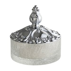 Баночка Migliore Elisabetta низкая, H13 см с крышкой, стекло/хром 17023 фото