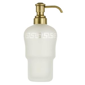 Колба дозатора для жидкого мыла Migliore Fortuna с диспенсером универсальная, стекло матовое с декором/бронза 27800 фото