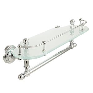 Полка c галереей Migliore Mirella L40 см, с полотенцедержателем, стекло матовое/хром 17248 фото