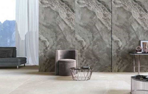 Керамогранит Kutahya Seramik Marea Dark Grey Rectified Parlak Nano 60x120 фото 2