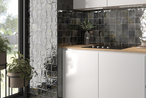 Керамическая плитка Equipe Hanoi 30022 Arco Black Ash 10x10 фото 2