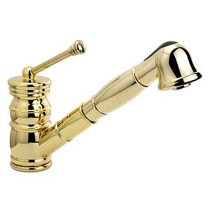 Смеситель для кухни Migliore Queen монокомандный, c выдвижной лейкой, золото 18284 фото