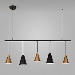 Люстра на штанге Eurosvet 50088/5 черный/золото фото