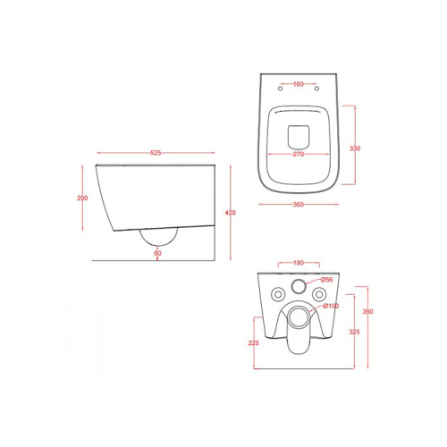 Artceram A16 Унитаз подвесной 36х52 см, Rimless, цвет: blu notte фото 2