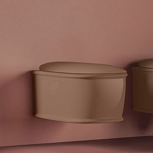 Artceram Atelier Унитаз подвесной, 52х37см, безободковый, с крепежом, цвет: marrone tortora фото