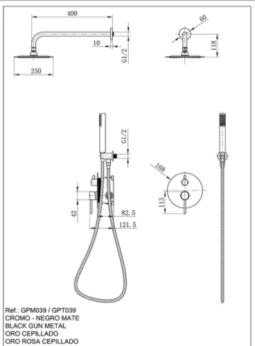 Душевой гарнитур скрытого монтажа IMEX GPM039 фото 3