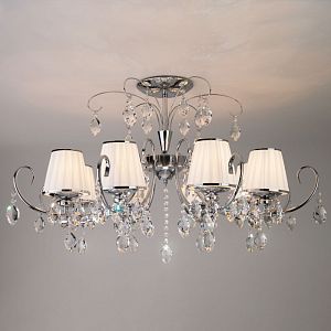 Люстра на штанге Eurosvet 10021/8 хром/прозрачный хрусталь Strotskis фото