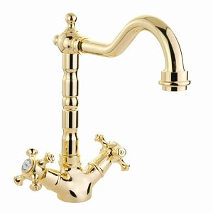 Смеситель для раковины Migliore Prestige излив "змейка", донный клапан "click-clack", золото 31616 фото