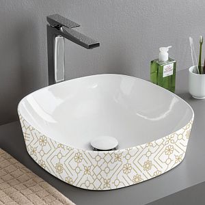 Artceram Ghost Раковина Ø42 см, без отв,, без перелива, на столешницу, цвет: белый глянцевый, декор: El moro фото