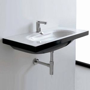 Artceram Blend Раковина 91x45см,, c 1отв,, подвесная, цвет: черно/белый фото