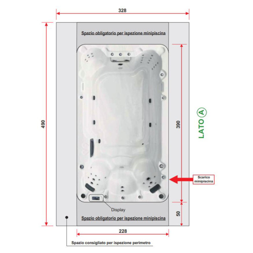 Gruppo Treesse Antibes Минибассейн 390x228x137 см отдельностоящий, для улицы фото 3