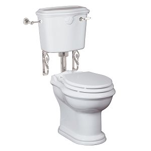 Комплект Migliore Impero унитаз напольный выпуск в стену, бачок низкий с ручкой хром, белый (без крышки) 30358 фото