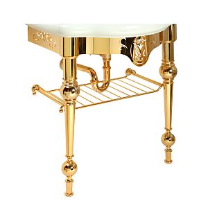 Консоль Migliore Bella напольная 73 см с решеткой, золото 20718 фото
