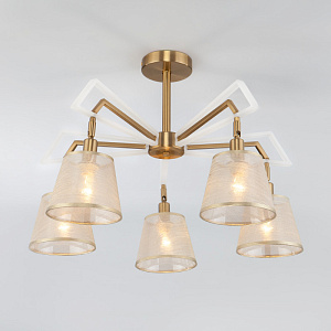 Люстра на штанге Eurosvet 60082/5 золотая бронза фото