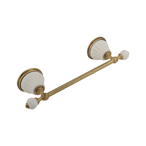 Полотенцедержатель Migliore Olivia L30 см, керамика белая, бронза 17437
