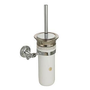 Ершик Migliore Dubai настенный, керамика белая/Swarovski/декор платина/хром 31238 фото