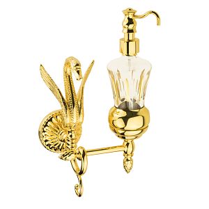 Дозатор жидкого мыла Migliore Luxor настенный, хрусталь декор золото/золото 26121 фото