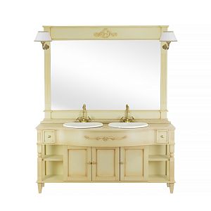 Столешница Migliore Kantri двойная L172xH7xP57,5 см для тумбы 26685, мрамор Travertino 28620 фото