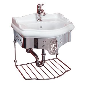 Комплект консоль Migliore Bella подвесная 55 см с решеткой хром, раковина керамика белая 30345 фото