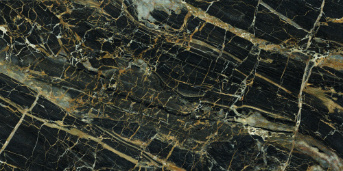 QUA Granite Black Golden 120x60 черный полированная фото 3
