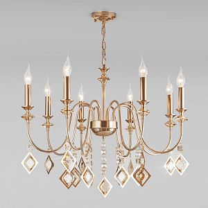 Подвесная люстра Eurosvet 10120/8 золото/тонированный хрусталь Strotskis Smart (10110/ фото